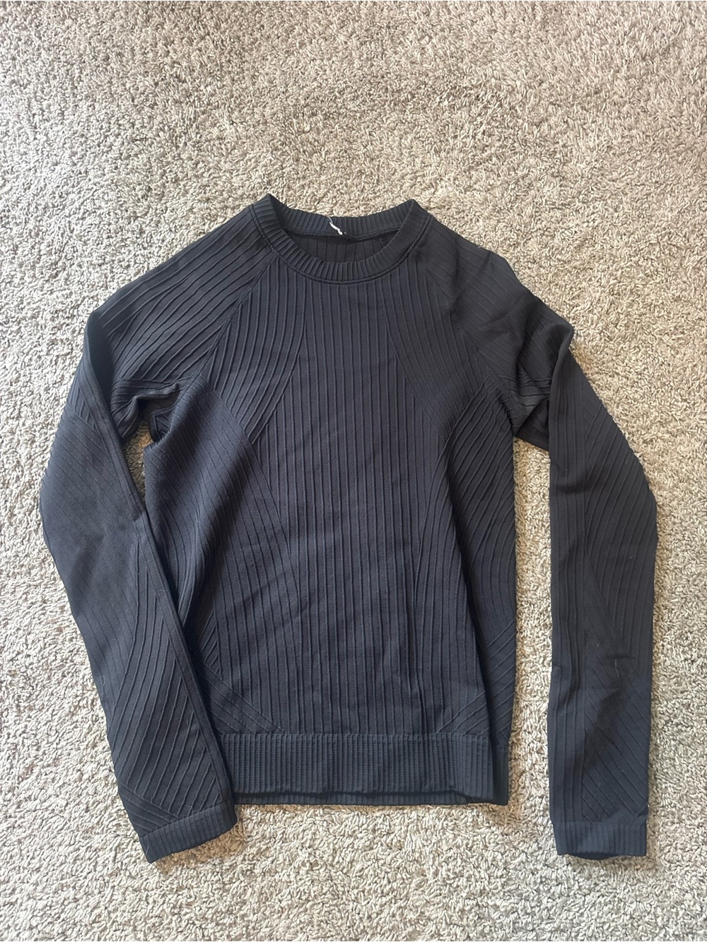 lululemon athletica Black Ribbed Long Sleeve Top